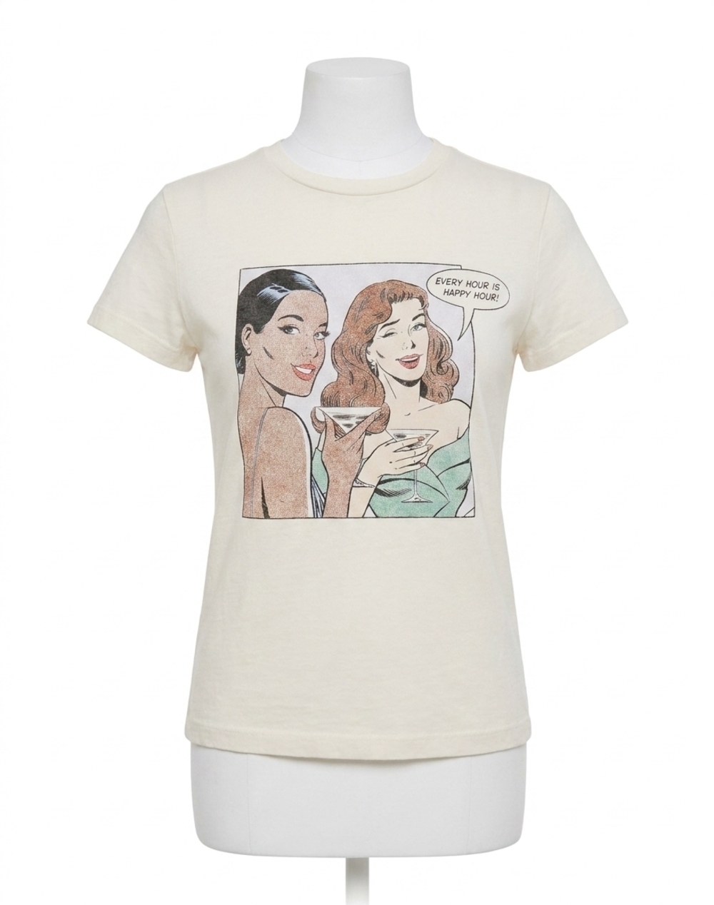 NEW RE/DONE classic happy hour tee in vintage white